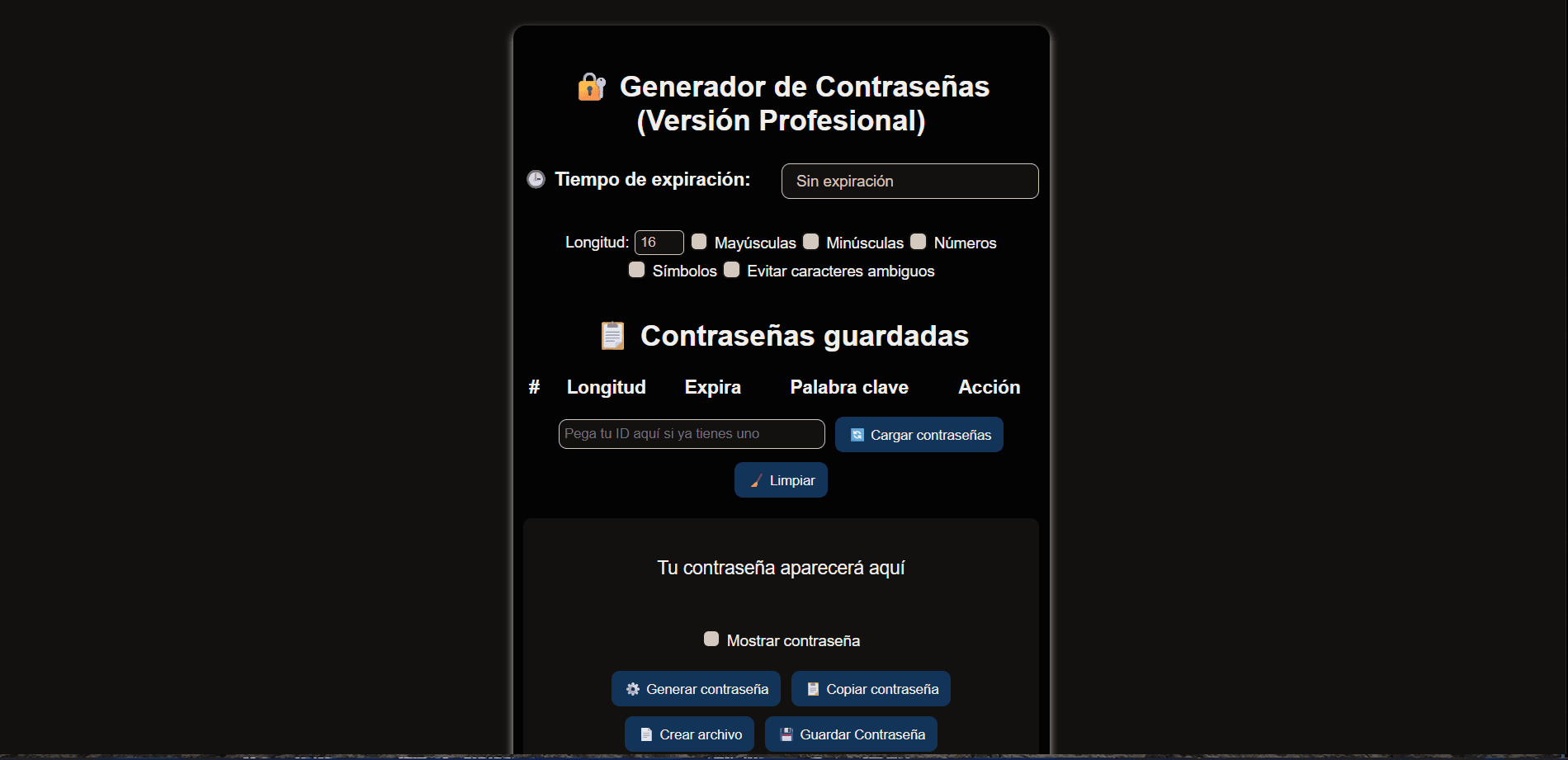 Generador de Contraseñas